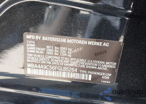 2015 BMW 428 Gran Coupe z USA, uszkodzony, nr VIN WBA4A9C56FGL85264